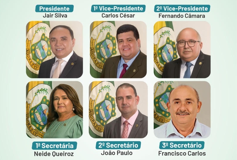 Mesa Diretora da Câmara Municipal de Aquiraz toma posse domingo