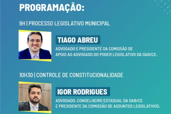 OAB-CE e ESA-CE promovem curso para advocacia do Legislativo