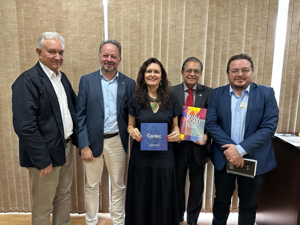 Diretores do Centec e dirigente do MEC, Giovana Linhares- Foto: Divulgação.