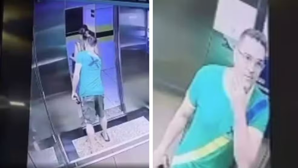 Israel Leal Bandeira foi denunciado por passar a mão nas partes íntimas de uma mulher em elevador em Fortaleza - Foto: Reprodução/Vídeo