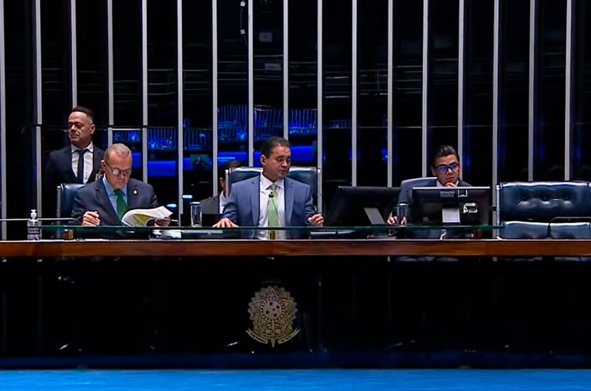 Sessão plenária do Senado presidida por Weverton - Foto: Reprodução/TV Senado