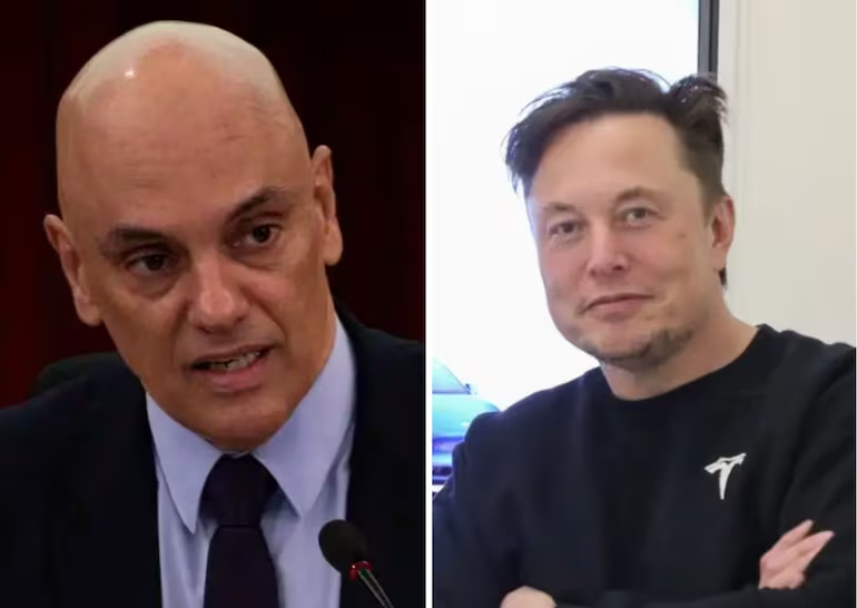 Alexandre de Moraes e Elon Musk - Foto: Marcelo Camargo/Agência Brasil/Ministério das Comunicação/Divulgação/R7 Brasília