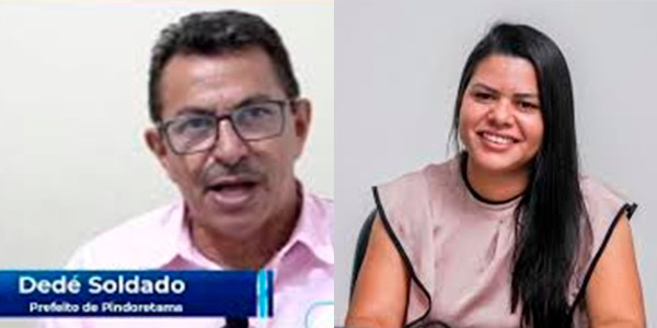 Prefeito Dedé Soldado e vereadora Sabryna Rocha - Foto; Divulgação/Facebook