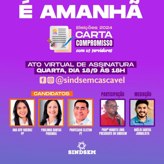 Todos os candidatos confirmaram presença- Imagem: Reprodução/Sindsem