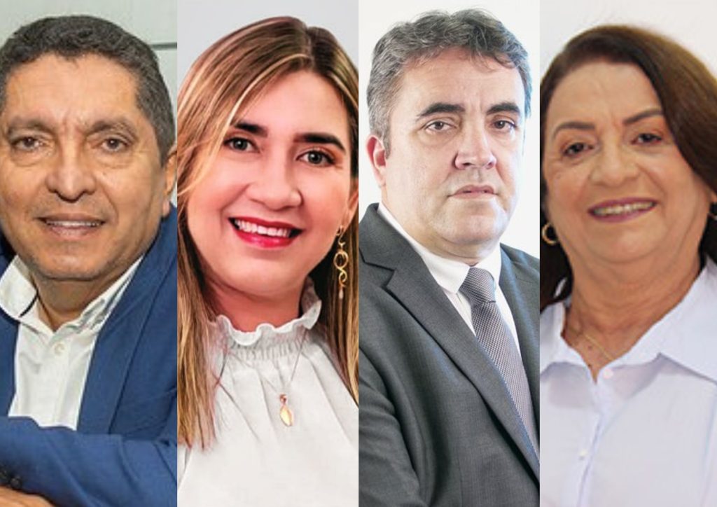 Fares Filho, do eusébio; Gorette Bastos, de Pindoretama; Freitas da Saúde, de Cascavel; e Maria Ilda, de Aracati - Imagem: Montagem Morena Brandão.