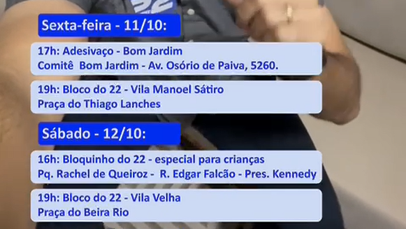 Veja a agenda do André Fernandes para sexta e final de semana