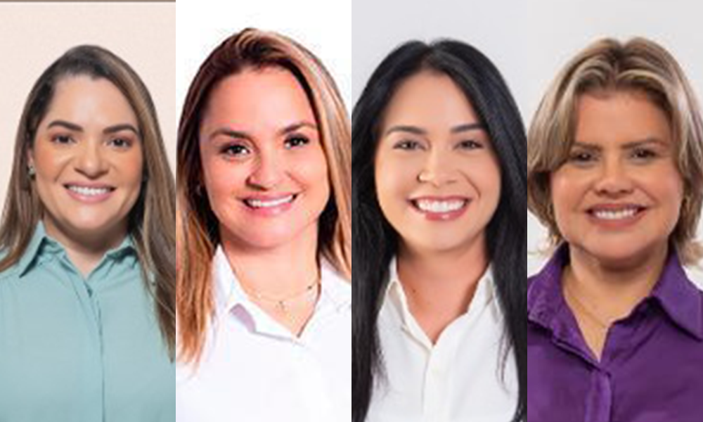 Delma, Roberta e Ana foram eleitas e Michele reeleita prefeita - Imagens: Reprodução