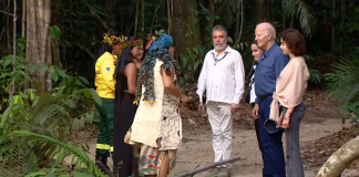 Biden se encontra com lideranças indígenas na Amazônia - Imagem: Alexandro Pereira/Rede Amazônica