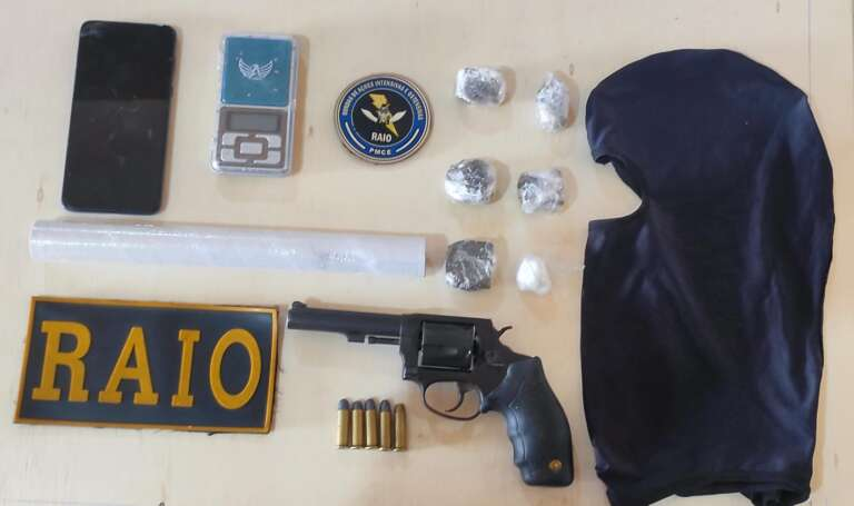 Em Beberibe, Polícia Militar captura foragido com arma de fogo e drogas