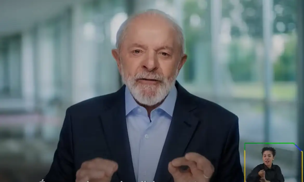 Presidente Lula durante pronunciamento em rede nacional de rádio e TV© - Imagem: Reprodução/YouTube