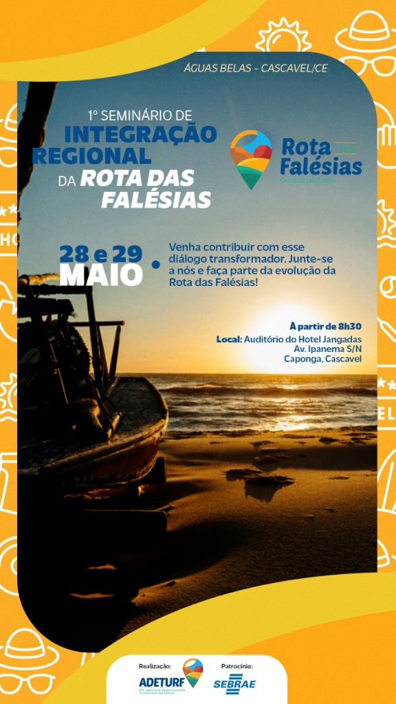 A Rota das Falésias é composta por oito municípios: Eusébio, Aquiraz, Cascavel, Beberibe, Fortim, Aracati, Pindoretama e Icapuí - Foto: Divulgação/Ilustração.