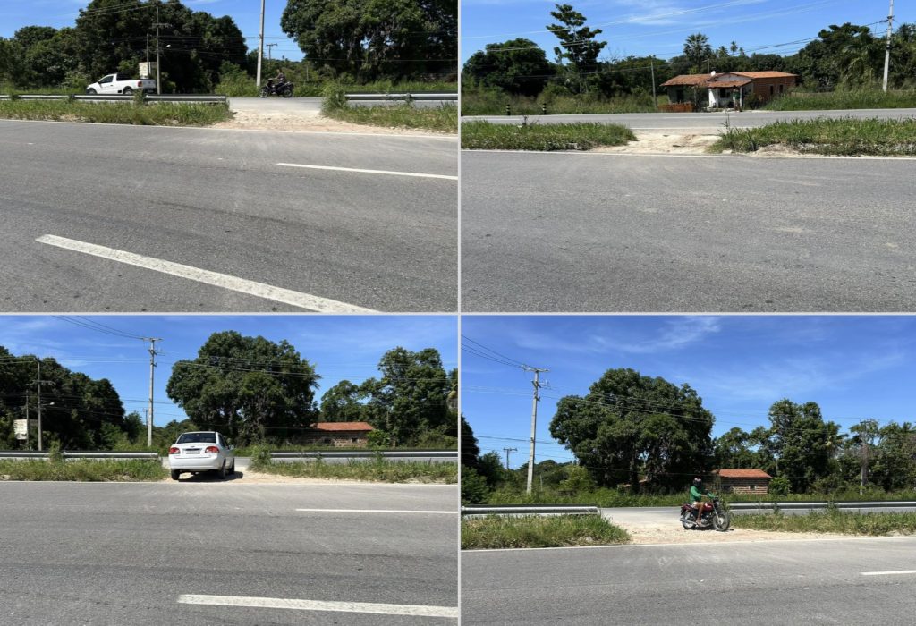 Retorno proibido no distrito do Ema, em Pindoretama - Foto: Divulgação/Montagem: Morena Brandão/Ceará Leste