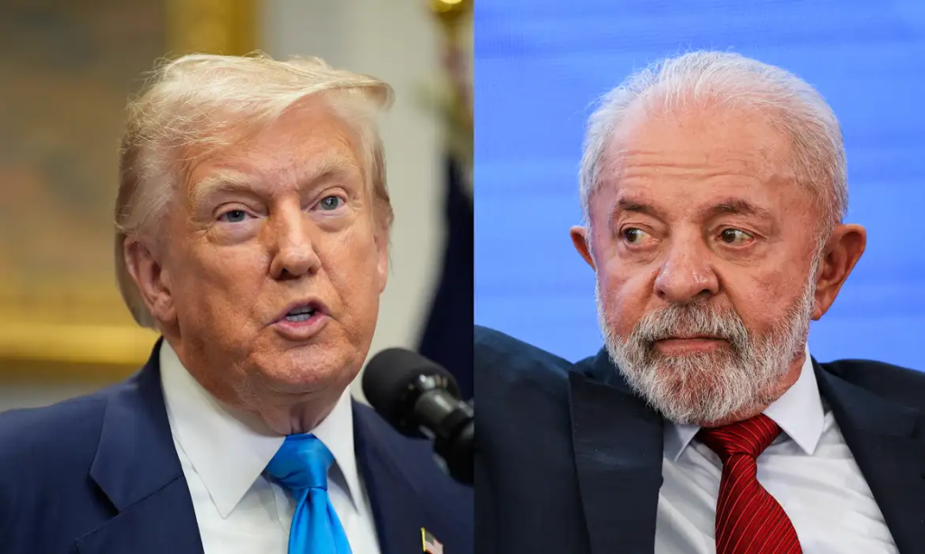 Presidente americano criticou a relação de tarifas entre os países - Fotos: Yuri Gripas/Reuter e Marcelo Camargo/Agência Brasil