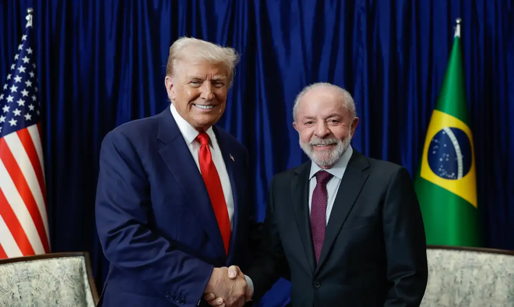 Legenda: Luiz durante encontro com o Donald Trump - Foto: Ricardo Stuckert/PR
