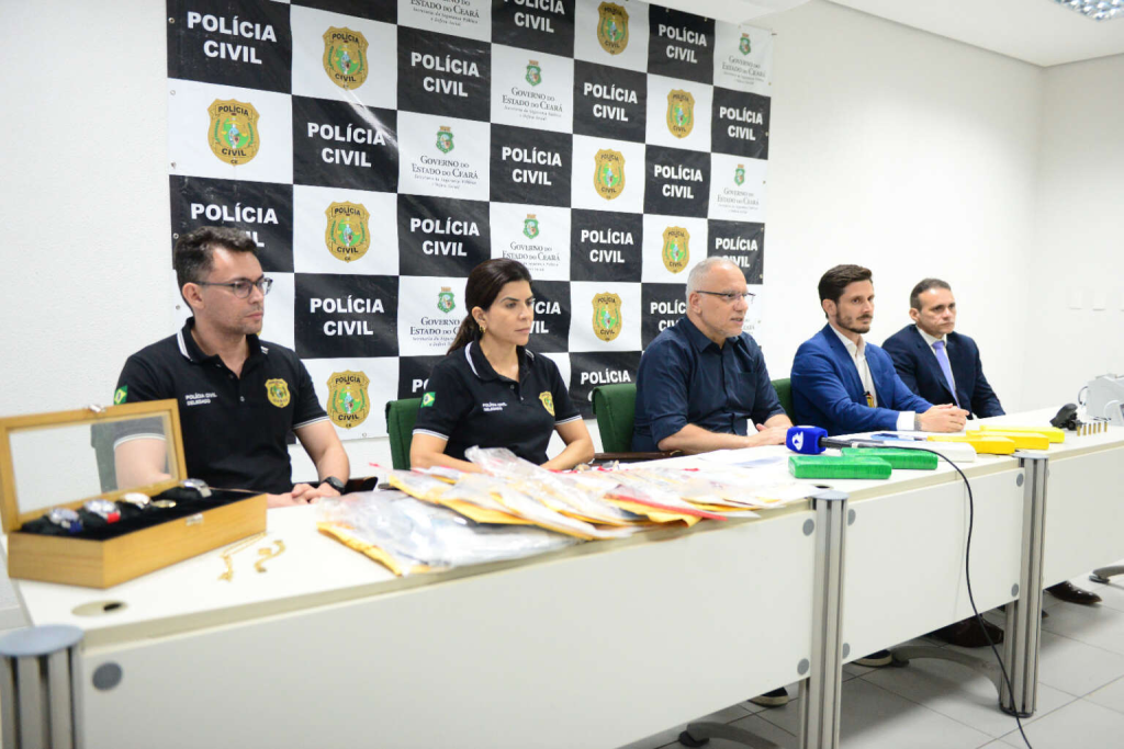 Cúpula da SSPDS durante a entrevista coletiva- Foto: Reprodução.
