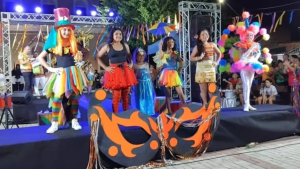 Participantes desfilam fantasias criativas durante o 3º Concurso de Fantasias do Bloco Vai Quem Quer, realizado na Praça Nossa Senhora do Ó. Foto: Divulgação.