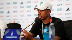 Gabriel Magalhães durante entrevista coletiva antes de Brasil x Haiti, pela segunda rodada da Copa do Mundo - Foto: Rafael Ribeiro/CBF.