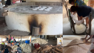 Forno a lenha torrando o beiju- Foto: Divulgação/CL