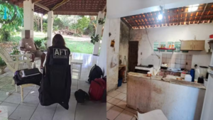 Momento em que a AFT conversa com o caseiro sobre a situação identificada - Foto: Reprodução