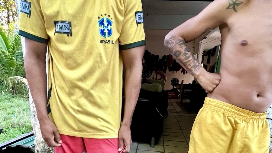 Trabalhadores resgatados de obra no Ceará usavam camisa da seleção brasileira - Foto: Inspeção do Trabalho.